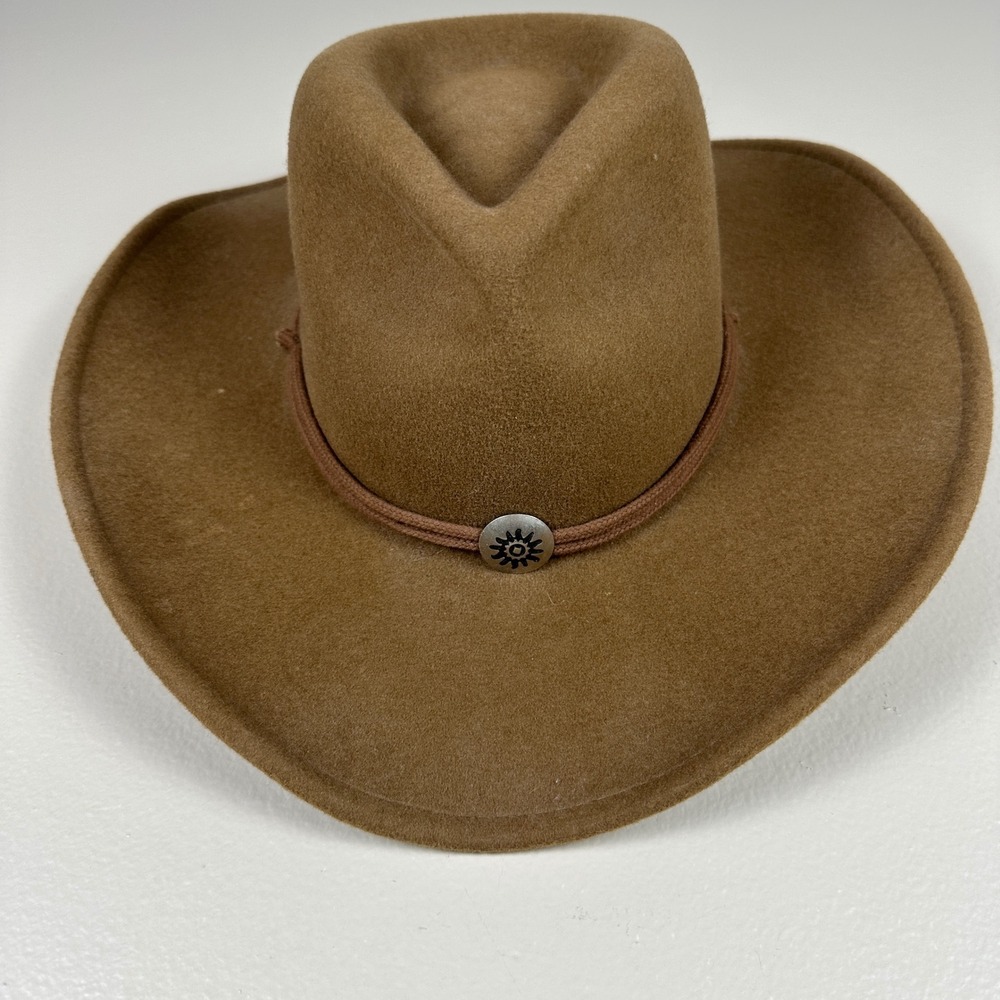 Scala Men's Medium Cowboy Hat Brown 100% Wool Western Sun Concho